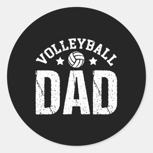 Volleybal Dad Funny Volleybal Speler Vader39s D Ronde Sticker (Voorkant)