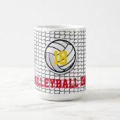 VOLLEYBAL DAD Net Speler NUMMER Bal Sport Fun Magische Mok (Midden)