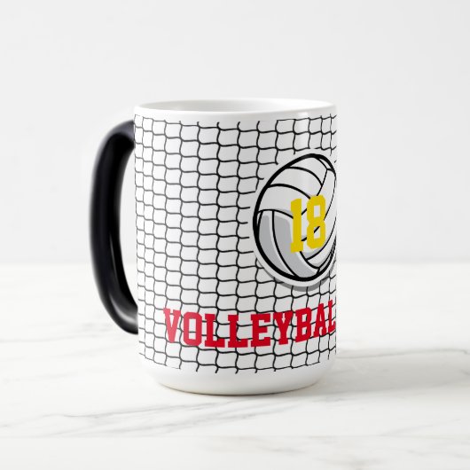 VOLLEYBAL DAD Net Speler NUMMER Bal Sport Fun Magische Mok (Voorkant links)