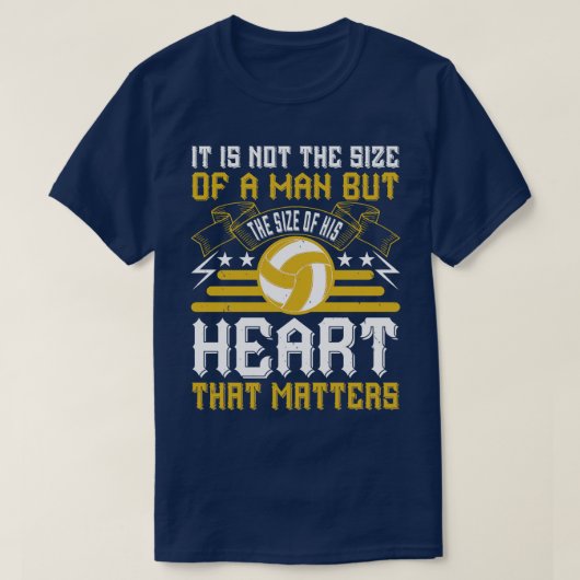 Volleybal De grootte van een hart doet ertoe T-shirt (Design voorkant)