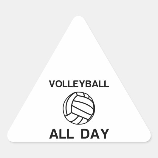 Volleybal de hele dag sticker (Voorkant)
