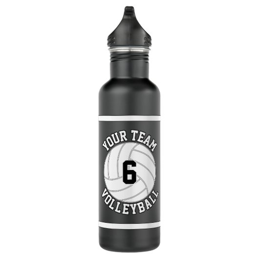 Volleybal de Naam van het Team van de Douane en he Waterfles (Rechts)