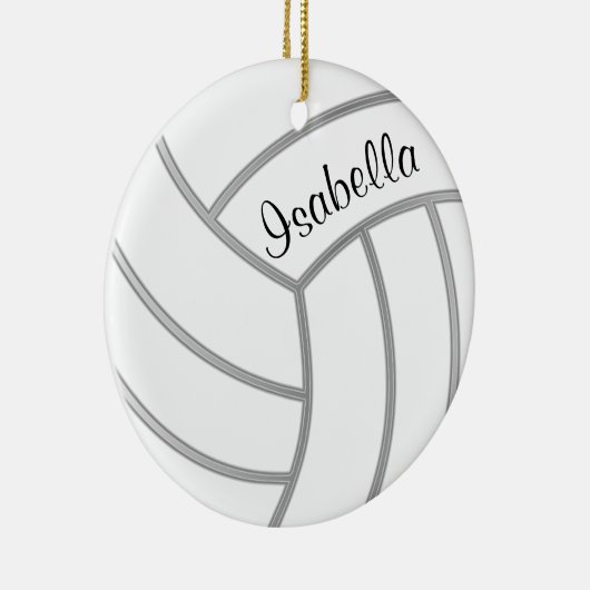 Volleybal - DIY AchtergrondKleur en Naam Keramisch Ornament (Rechts)