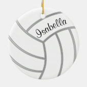 Volleybal - DIY AchtergrondKleur en Naam Keramisch Ornament (Achterkant)