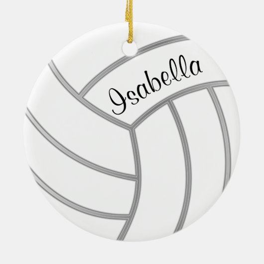 Volleybal - DIY AchtergrondKleur en Naam Keramisch Ornament (Achterkant)