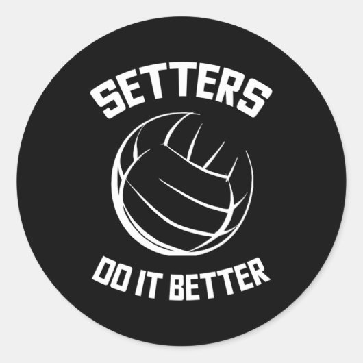 Volleybal Dochter Setters doen het beter Ronde Sticker (Voorkant)