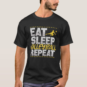 Volleybal Eet Slaap Herhaal Hobby Beach Volleybal T-shirt