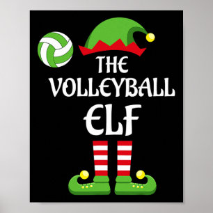 Volleybal Elf Kerst Vrolijk Xmas Volleybal Plan Poster