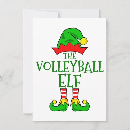 Volleybal Elf Kerst Wenskaart Feestdagenkaart (Voorkant)