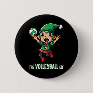 Volleybal Elf Kerstmis Matching Family Party XMA Ronde Button 5,7 Cm
