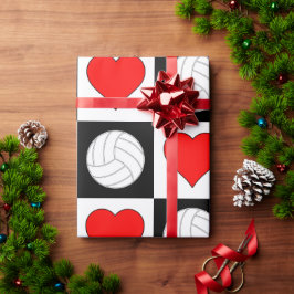 Volleybal en Gezichtszwart & Wit Gecontroleerd Cadeaupapier