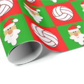 Volleybal en kerstmis rood en groen cadeaupapier (Rol Hoek)
