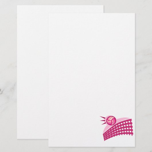 Volleybal en net briefpapier (Voorkant / Achterkant)