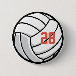 Volleybal Fan Club Wit Zwart Oranje Sportteam Ronde Button 5,7 Cm