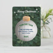 Volleybal Fan Custom Ornament Kerst Kaart (Staand voorkant)
