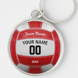 Volleybal Fan Naam Jaar Team Rood Sleutelhanger