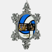Volleybal Foto Ornament - Gepersonaliseerde Pewter (Links)