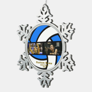 Volleybal Foto Ornament - Gepersonaliseerde Pewter