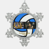 Volleybal Foto Ornament - Gepersonaliseerde Pewter (Voorkant)