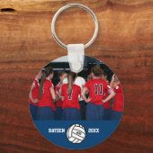 Volleybal fotonaam, team, nummer op maat sleutelhanger (Voorkant)