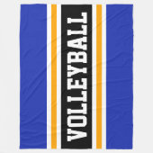 VOLLEYBAL Fun Navy Blauw Geel Zwart Strepen Fleece Deken (Voorkant)