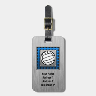 Volleybal geborsteld metaal bagagelabel