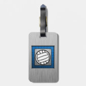 Volleybal geborsteld metaal bagagelabel (Achterkant verticaal)