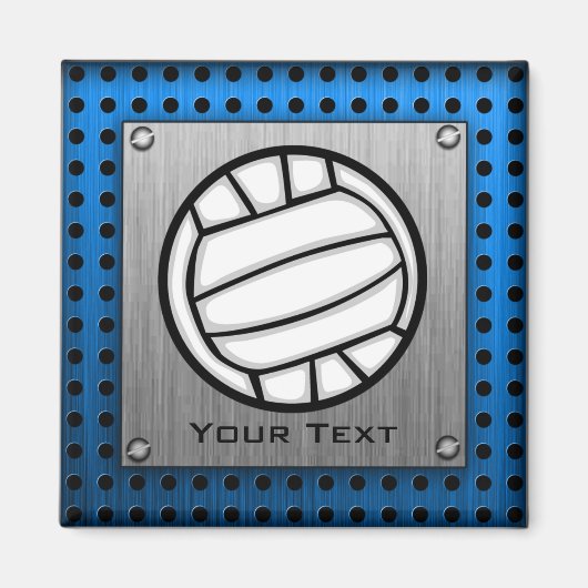 Volleybal geborsteld metaal magneet (Voorkant)