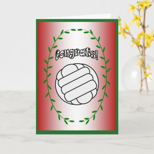 Volleybal - Gefeliciteerd! Kaart (Gele Bloem)