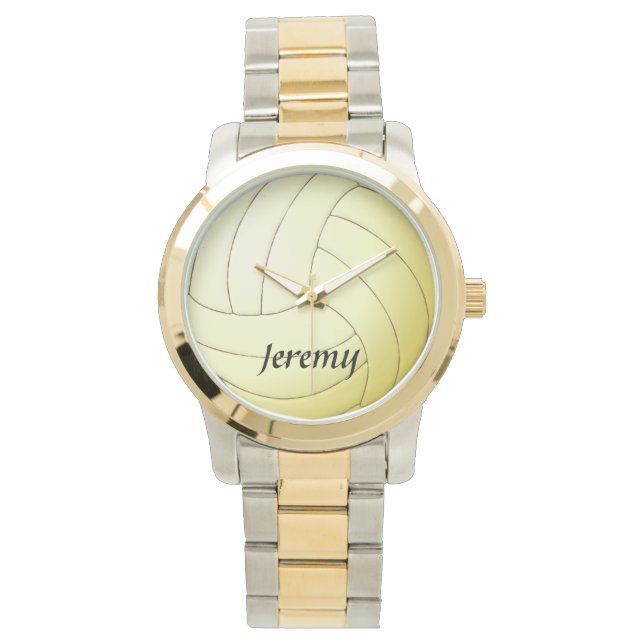 Volleybal Gepersonaliseerd Naam Horloge (Voorkant)