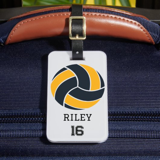 Volleybal Gepersonaliseerde Custom Team Bag Label  Bagagelabel (Voorkant Insitu 2)