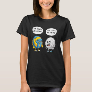 Volleybal golf Ze houdt meer van mij vrouwen T-shirt