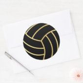 volleybal | Goud met DIY Achtergrondkleur Ronde Sticker (Envelop)