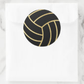 volleybal | Goud met DIY Achtergrondkleur Ronde Sticker (Tas)