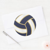 volleybal | Gouden, Witte en DIY Achtergrondkleur Ronde Sticker (Envelop)