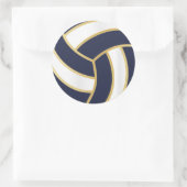 volleybal | Gouden, Witte en DIY Achtergrondkleur Ronde Sticker (Tas)