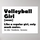 Volleybal Grappig Woordenboek Definitie Poster (Voorkant)
