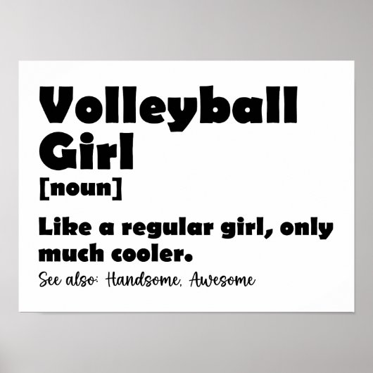Volleybal Grappig Woordenboek Definitie Poster (Voorkant)