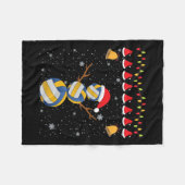 Volleybal Grappige Sneeuwman Kerstversiering Xmas Fleece Deken (Voorkant (Horizontaal))