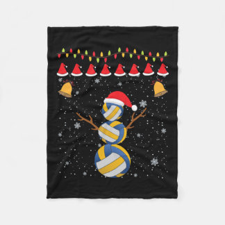 Volleybal Grappige Sneeuwman Kerstversiering Xmas Fleece Deken