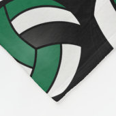 Volleybal - Groen, Zwart en Wit Fleece Deken (Hoek)
