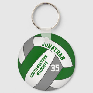 volleybal groene grijze gepersonaliseerde jongens sleutelhanger