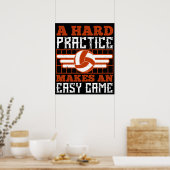 Volleybal Harde training maakt makkelijk spel Poster (Keuken)