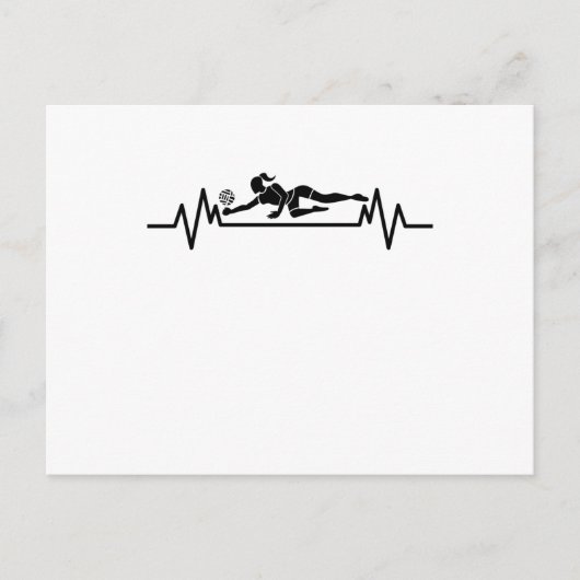 Volleybal hartslag Funny Volleyball Sport Gift Briefkaart (Voorkant)