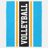 VOLLEYBAL Heldere Hemel Blauw Geel Zwart Strepen Fleece Deken (Voorkant)