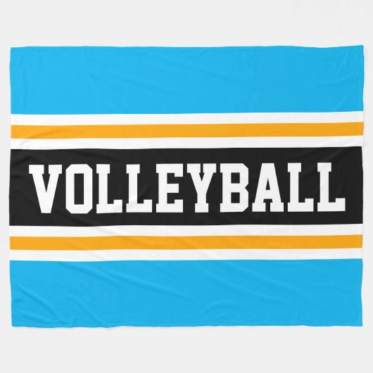 VOLLEYBAL Heldere Hemel Blauw Geel Zwart Strepen Fleece Deken (Voorkant (Horizontaal))