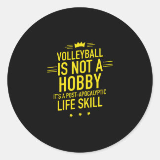 Volleybal hobby yellow ronde sticker