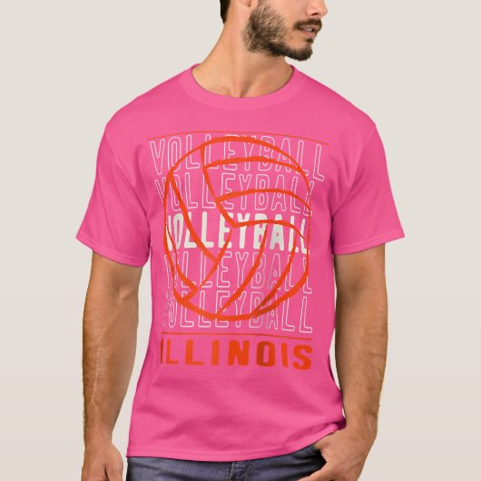 Volleybal Illinois Baseball T-shirt (Voorkant)