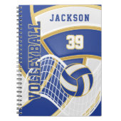 Volleybal 🏐 in blauw en wit notitieboek (Voorkant)