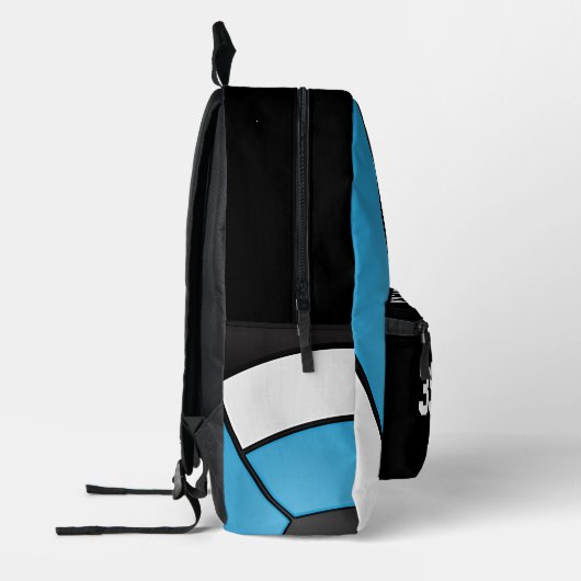Volleybal in blauw, wit en zwart bedrukte rugzak (Links)
